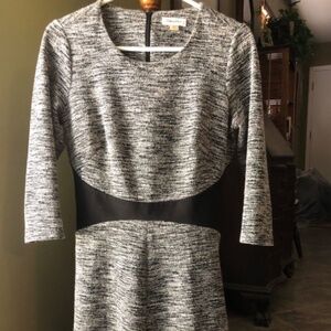 Calvin Klein Black/White Wool A-line Sweater Dress Size 10